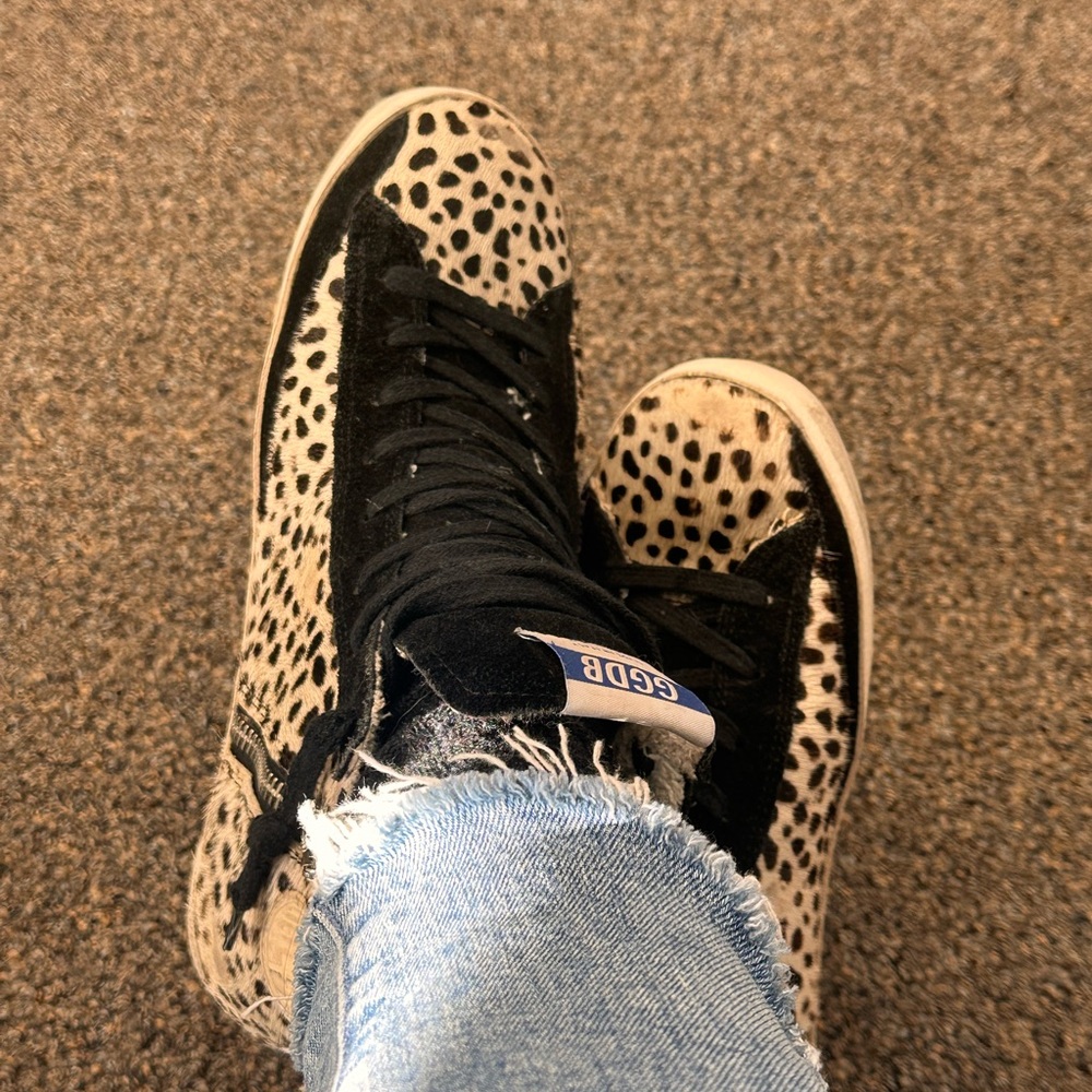 Golden Goose Leopard Sneakers with Purple Accent - Picture 9 of 16